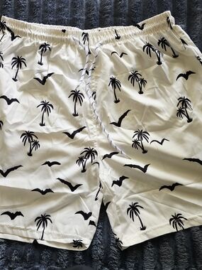 Men's Cream Palm & Seagull Swim Hybrids
